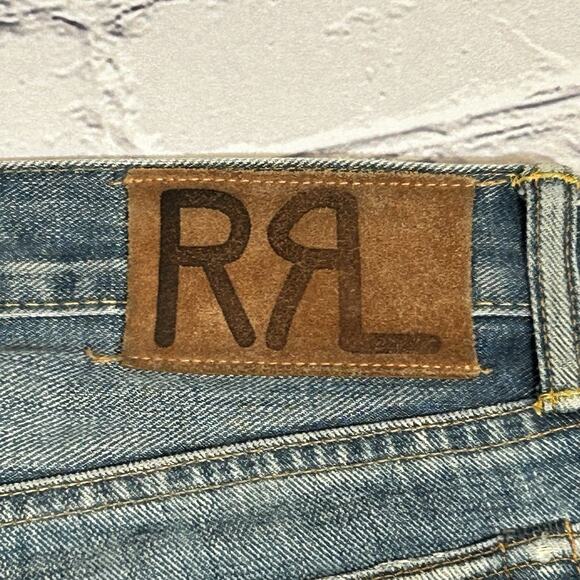 RRL RALPH LAUREN SLIM FIT SELVEDGE RIDGWAY DENIM PANTS Men Sz 36x32 - Picture 3 of 11